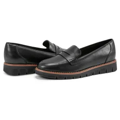 Outlet Easy Spirit Velia Casual Slip On Loafers BlackLeather