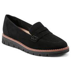Clearance Easy Spirit Velia Casual Slip On Loafers BlackSuede