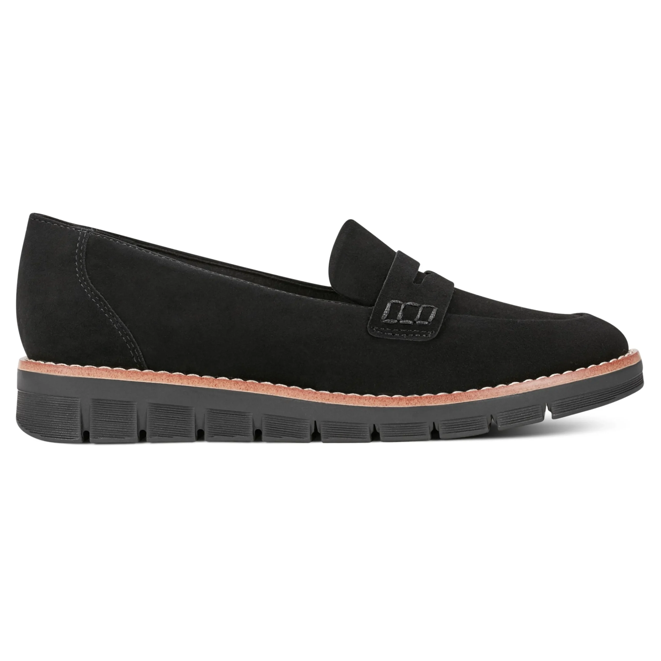 Clearance Easy Spirit Velia Casual Slip On Loafers BlackSuede