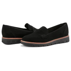 Clearance Easy Spirit Velia Casual Slip On Loafers BlackSuede