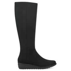 New Easy Spirit Yumi Casual Tall Wedge Boots BlackMulti