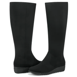 New Easy Spirit Yumi Casual Tall Wedge Boots BlackMulti